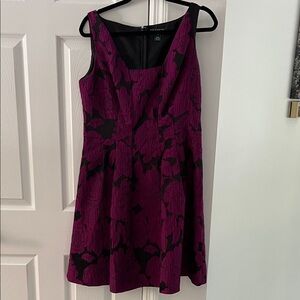 Ralph Lauren Black and Purple & Black Knee Length Jacquard Dress -worn once